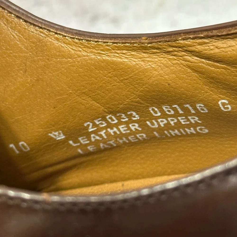 Bostonian 25033 Cap-Toe Derby Mens 10 Brown Leather Oxford Dress Shoes